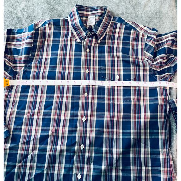 NWOT Brooks Brothers Size Large Slim Fit Plaid Long Sleeve Button Up Shirt Men - Picture 7 of 8